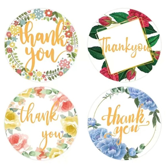 500 1” Roll Garland Thank You Stickers PRICE IS FIRM - Picture 3 of 3